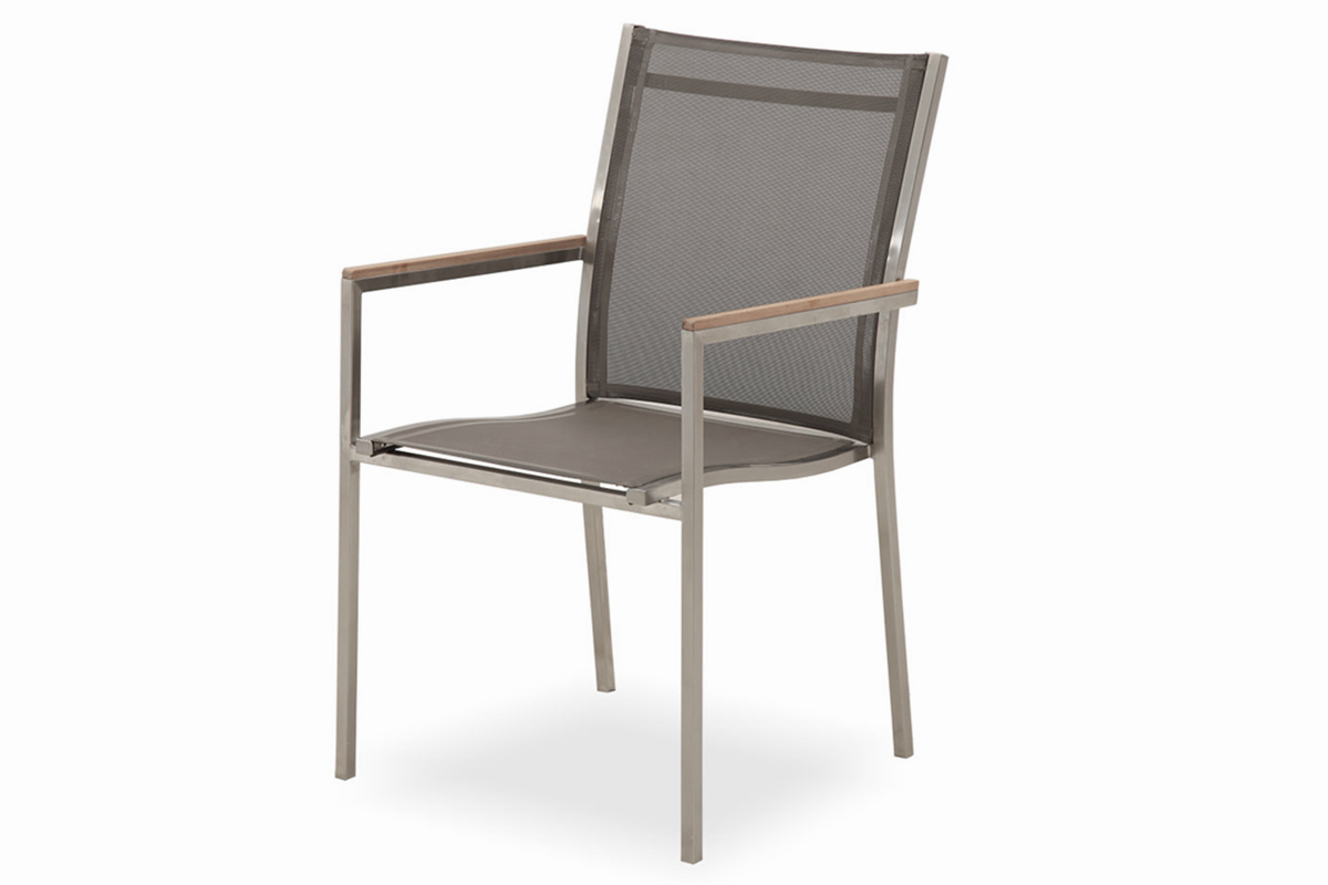 Stapelsessel Haiti XL Teak-Armlehnen – Gartenmöbel Kassel